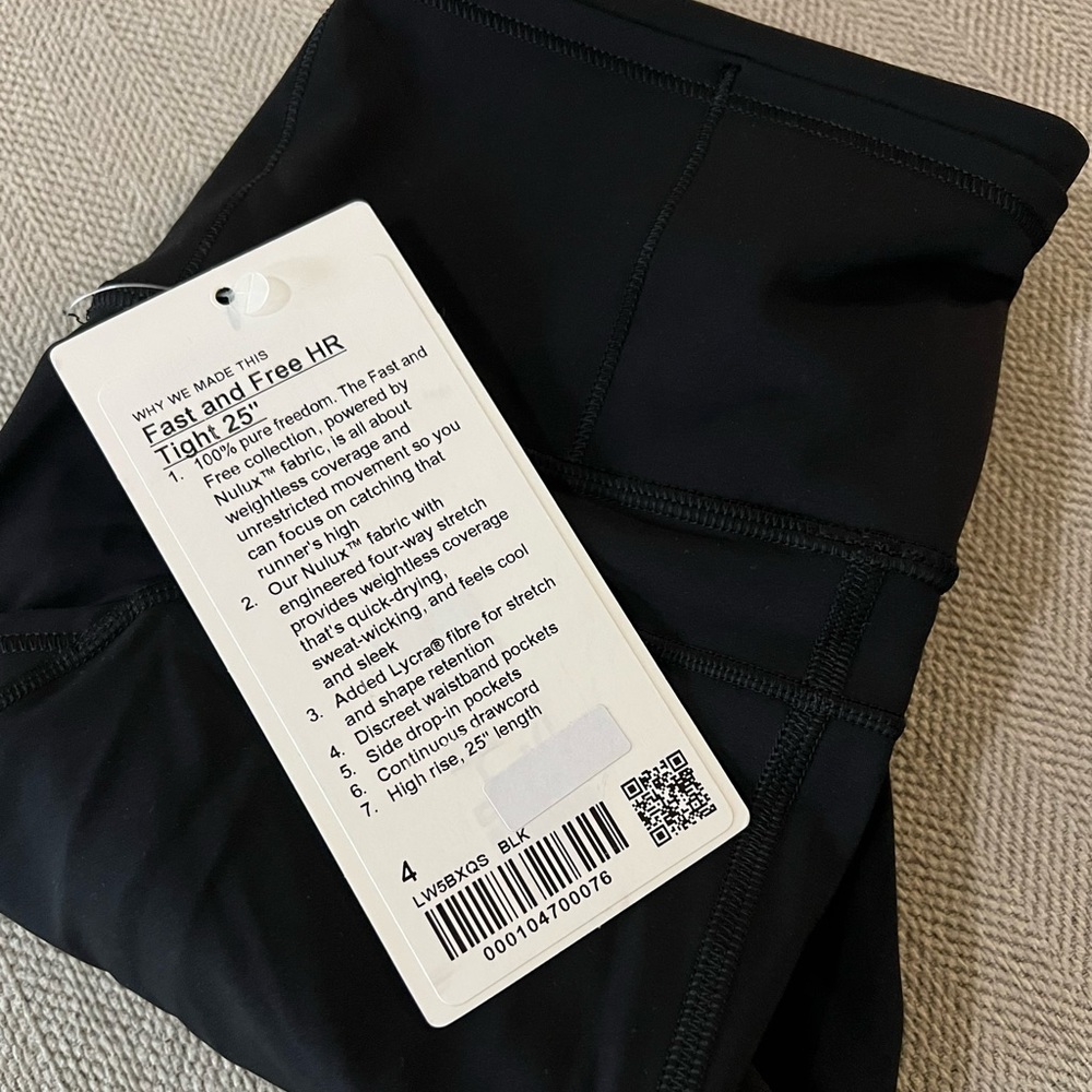 Lululemon size 4 fast and free high rise tight